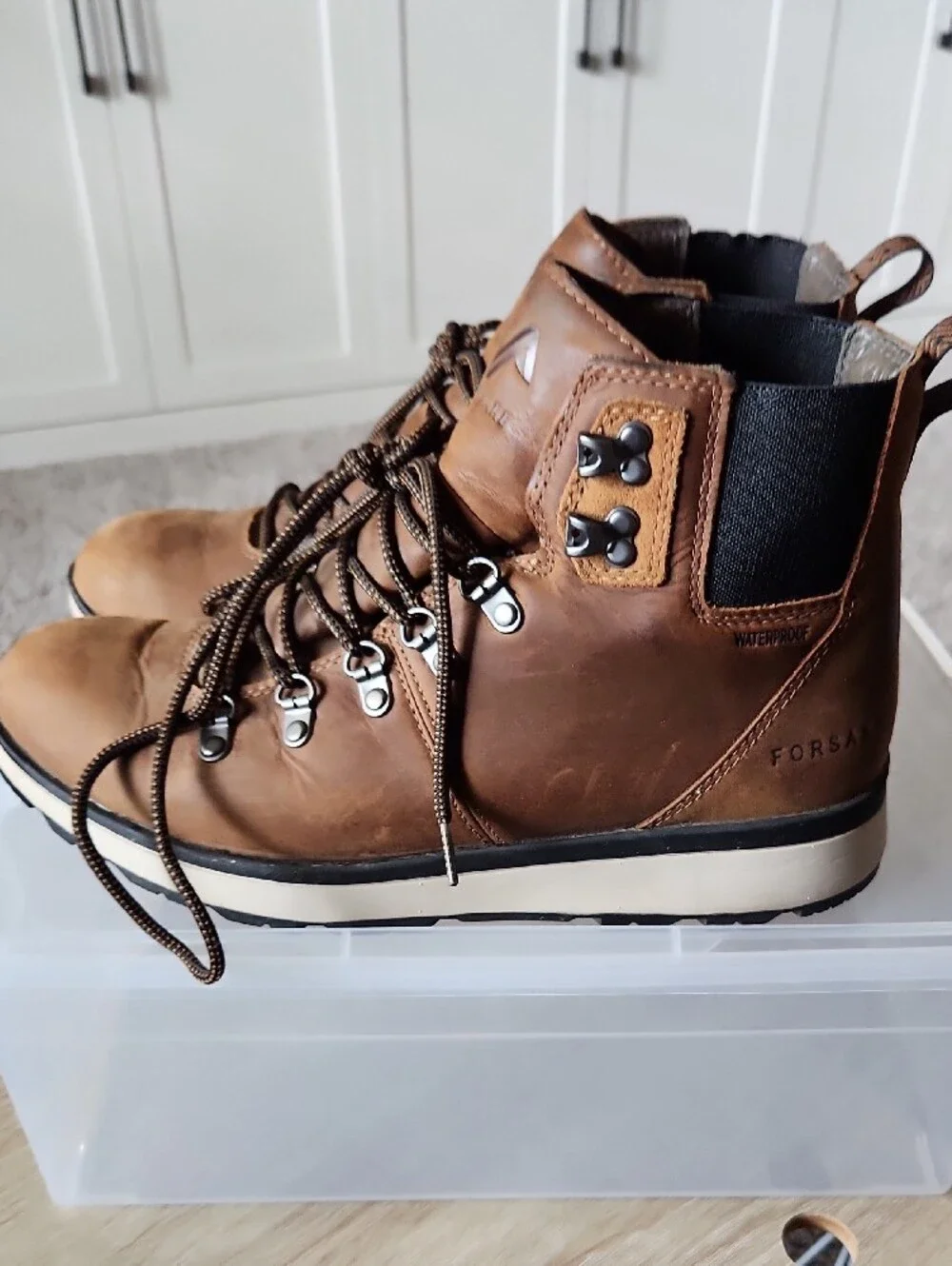 Forsake Brown Leather Lace-Up Men's Outdoor Boots